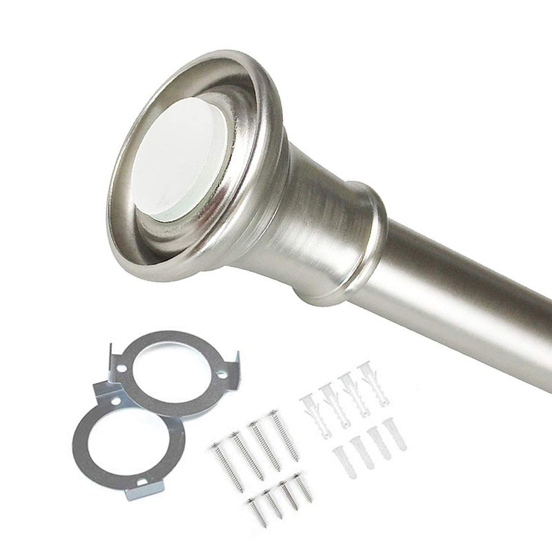 SHERY Shower Rod Tension Shower Curatin Rod Adjustable Shower Curtain Pole in Screw Or No Need Tool Mounted Nickle and Black - Image 1